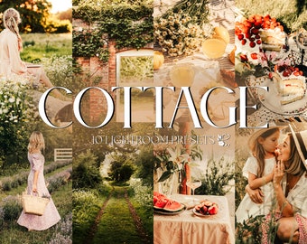 10 COTTAGE CORE Mobile Lightroom Presets | Vintage Meadow Presets | Cottage Core Preset for Instagram | Rustic Country Presets for Blogger |