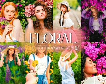 10 preajustes florales para Lightroom – Móvil Escritorio – Preajustes de primavera, preajustes de naturaleza al aire libre, preajustes cálidos, preajustes brillantes, preajuste de retrato natural