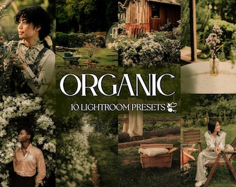 10 paramètres prédéfinis Lightroom BIOLOGIQUES - Ordinateur de bureau mobile - Paramètres prédéfinis lunatiques, prédéfinis extérieurs naturels, prédéfinis terreux, prédéfinis jardin, prédéfinis cinématographiques chaleureux