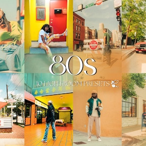10 80s Lightroom Presets | Mobile & Desktop | Bright, Summer, Retro, Disposable, Vintage, Film | Influencer Blogger | Photo Editing Filters