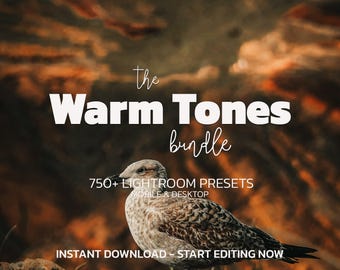 750+ WARM TONES Lightroom Presets Bundle – Mobile Desktop – Cinematic Earthy Presets, Outdoor Warm Preset, Sunset Preset, Soft Golden Preset