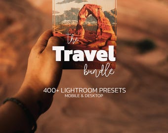 400+ TRAVEL Lightroom Presets Bundle – Mobile Desktop – Nature Earthy Presets, Outdoor Presets, Warm Boho Presets, Cinematic Presets