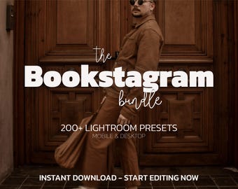 350+ BOOKSTAGRAM Lightroom Presets Bundle – Mobile Desktop – Moody Portrait Presets, Warm Presets, Earthy Bookstagram Presets, Nature Preset