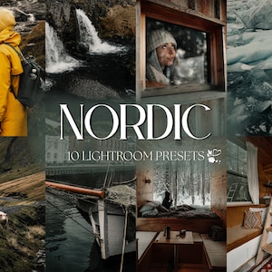 10 Nordic Lightroom Presets | Mobile & Desktop | Travel, Winter, Moody, Earthy, Dark, Nature | Influencer Lifestyle | Photo Editing Filters