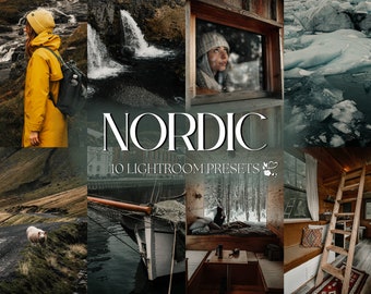Presets de Lightroom INVIERNO NÓRDICO para móviles y ordenadores, presets de viaje oscuros, Islandia, ambiente melancólico, paquete de presets para retratos