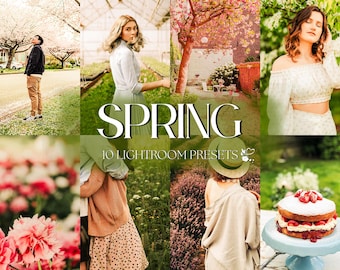 10 ajustes preestablecidos de Lightroom para primavera: móviles y de escritorio. Ajustes preestablecidos de primavera, ajustes preestablecidos de naturaleza cálida, ajustes preestablecidos de familia luminosa, ajustes preestablecidos de exteriores, ajustes preestablecidos suaves.