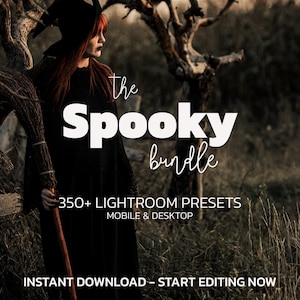350+ Spooky Lightroom Preset Bundle | Mobile & Desktop | Autumn, Fall, Portrait, Warm, Dark Moody | Lifestyle Blogger | Photo Editing Filter