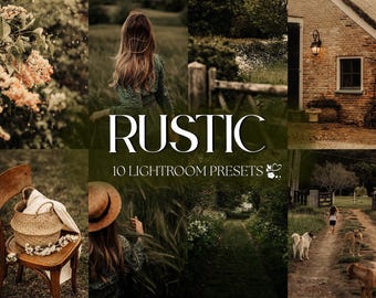 10 RUSTIC Lightroom Presets – Mobile Desktop – Warm Earthy Presets, Outdoor Presets, Boho Presets, Moody Presets, Natural Light Presets
