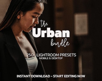 250+ URBAN Lightroom Presets Bundle – Mobile Desktop – Street Neon Presets, Dark Moody Presets, Cinematic Presets, Outdoor Night Presets