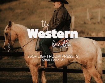 350+ WESTERN Lightroom Presets Bundle – Mobile Desktop – Earthy Moody Presets, Outdoor Nature Presets, Boho Presets, Warm Cinematic Presets