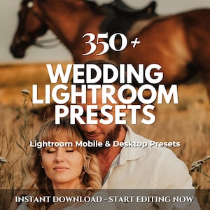 350+ Wedding Lightroom Presets Bundle | Mobile & Desktop | Couple, Warm, Boho, Natural, Aesthetic | Lifestyle Blogger | Photo Editing Filter