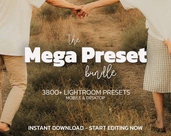 3800+ MEGA Lightroom Presets Bundle - Mobile & Desktop - Boho Natural Presets, Cinematic Presets, Summer Travel Presets, Moody Presets