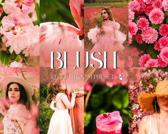 10 BLUSH Lightroom Presets – Mobile & Desktop – Pastel Presets, Natural Light Presets, Warm Portrait Preset, Bright Preset, Aesthetic Preset