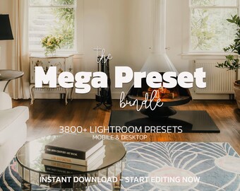 3800+ MEGA Lightroom Presets Bundle - Mobile & Desktop - Natural Light Presets, Bright Presets, Interior Presets, Warm Portrait Presets