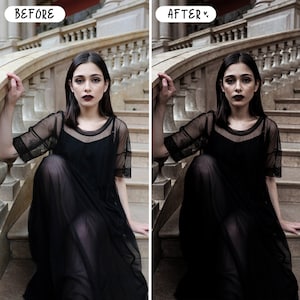 10 GOTHIC Mobile LIGHTROOM Presets Spooky Halloween Presets Gothic Presets Dark Fashion Presets for Instagram Moody Gothic Presets image 2