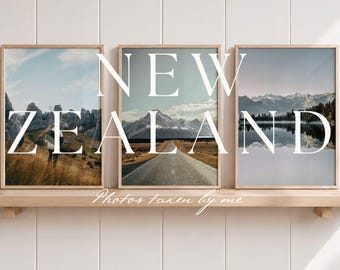 New Zealand Landscape Print Set: Lake Matheson, Mount Cook & Castle Hill Photography Prints (Digital Download)