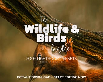 200+ Wildlife & Birds Lightroom Presets Bundle – Mobile Desktop – Earthy Natural Preset, Nature Presets, Warm Outdoor Preset, Animal Presets