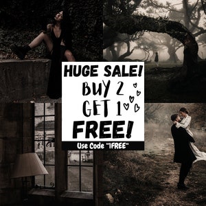 10 GOTHIC Mobile LIGHTROOM Presets Spooky Halloween Presets Gothic Presets Dark Fashion Presets for Instagram Moody Gothic Presets image 4