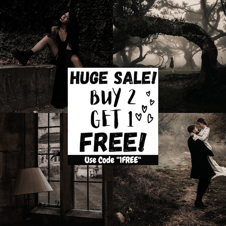 10 GOTHIC Mobile LIGHTROOM Presets Spooky Halloween Presets Gothic Presets Dark Fashion Presets for Instagram Moody Gothic Presets image 4