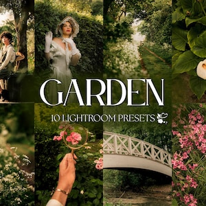 10 Garten Lightroom Presets | Mobile & Desktop | Natürlich, Hell, Natur, Sommer, Ästhetisch | Influencer Lebensstil | Fotobearbeitungsfilter