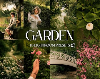 10 ajustes preestablecidos de Lightroom para jardín: móviles y de escritorio. Ajustes preestablecidos de primavera, naturales, luminosos, cinematográficos y para exteriores.