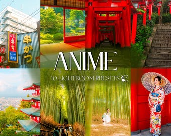 10 ANIME Lightroom Presets – Mobile & Desktop – Cinematic Travel Presets, Dreamy Outdoor Presets, Japan Presets, Natural Preset, Warm Preset