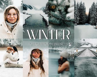 10 WINTER Lightroom Presets – Mobile Desktop – Christmas Presets, Soft Family Presets, Outdoor Presets, Snow Presets, Cozy Holiday Presets