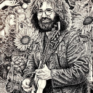 Jerry Garcia Poster &quot;Smile X3&quot; by artist Mike James