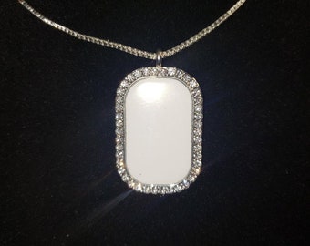 Blank Bling Rectangle Necklace
