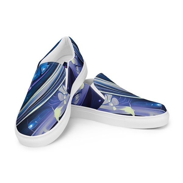Blue Wave - 1 | Men’s Slip-On Canvas Shoes