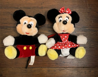Vintage Mickey and Minnie plushies