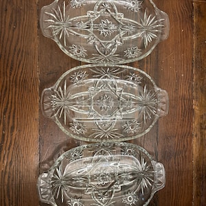Vintage crystal serving dishes