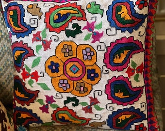 Decorative Uzbek Suzani Embroidered Cushions, 45cm x 45cm (18"x18")