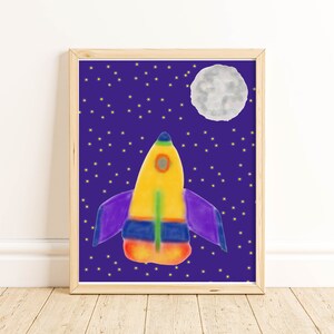 Rocketship Nursery Digital Wall Art Printable (5x7) (8x10) (11x14)