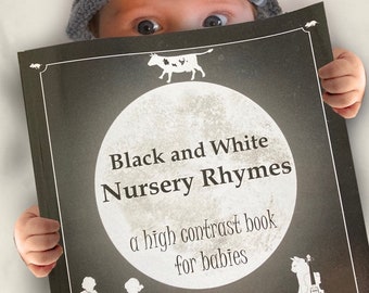 Cadeau de congé de maternité. Comptines en noir et blanc : un livre à contraste élevé pour les bébés