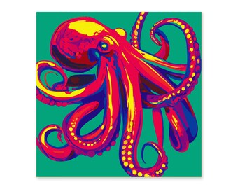 Pop Art Octopus Poster, Contemporary Wall Decor (Digital Download)