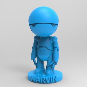 Marvin den paranoida androiden STL-staty och nyckelring bild 2