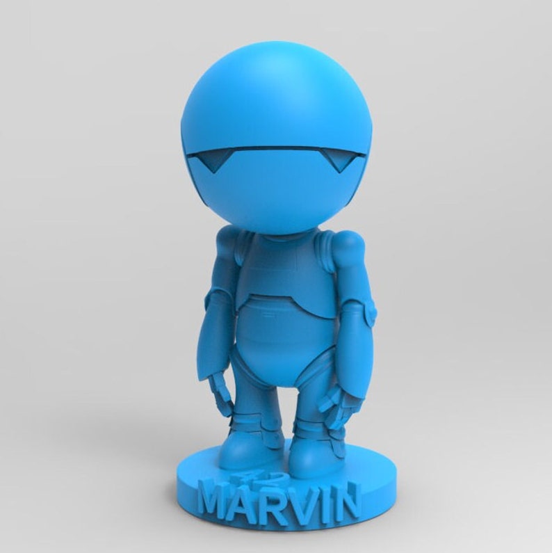Marvin den paranoida androiden STL-staty och nyckelring bild 2