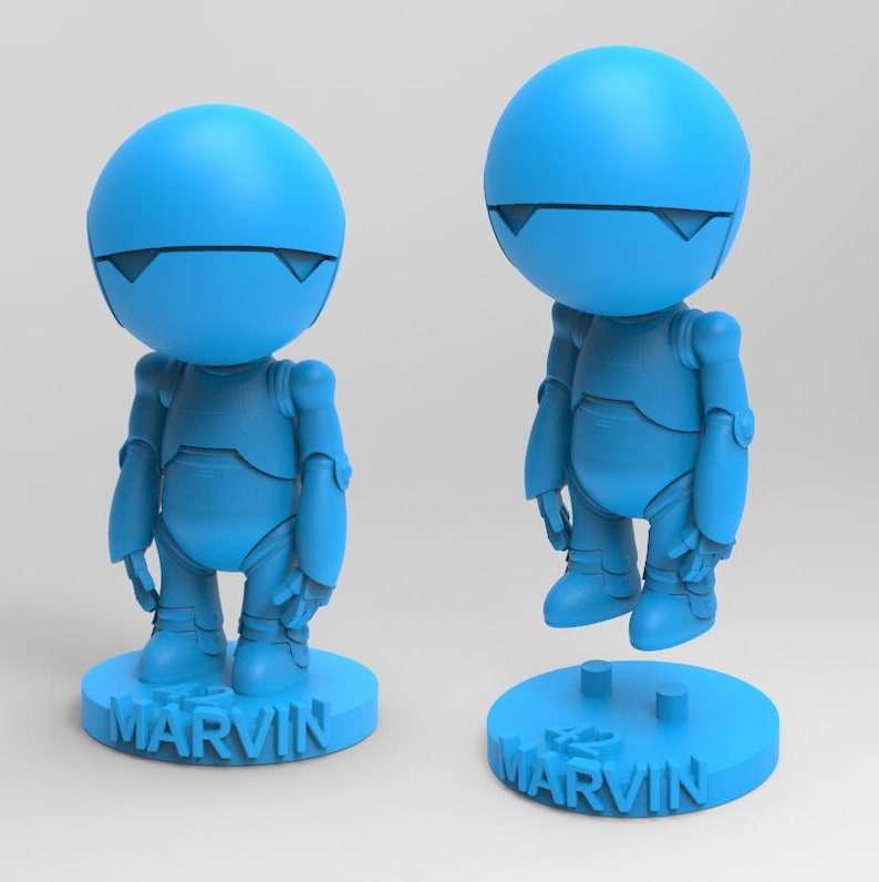 Marvin den paranoida androiden STL-staty och nyckelring bild 1