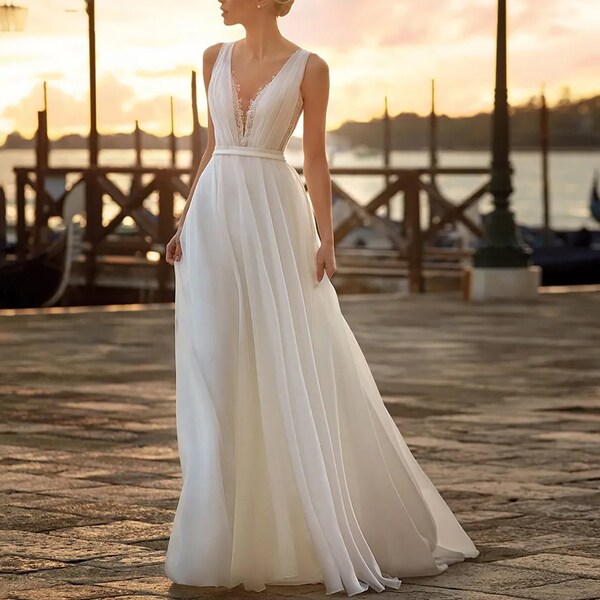 draped wedding dress
