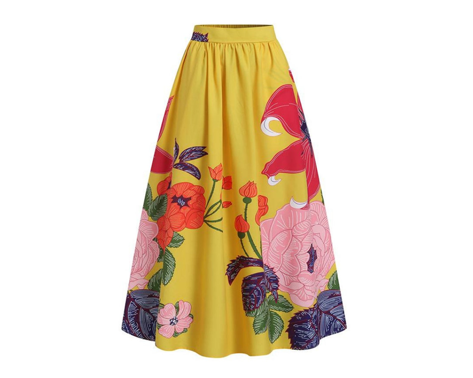 Plus Size Bohemian Maxi Skirt Long Summer Skirt Boho Beach | Etsy