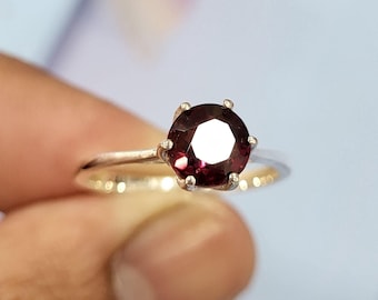 Rhodolite Garnet Ring-Garnet Ring-925 Sterling Silver-Engagement Ring-Wedding Gift-Anniversary Gift-Promise Ring For Her-Natural Rhodolite