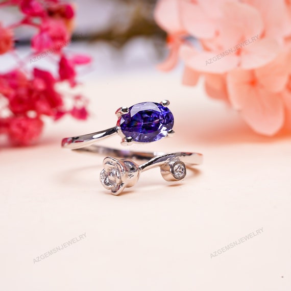 Anello Trillion Tanzanite: Argento Sterling 925, Pietra Preziosa Coltivata In Laboratorio - Italia - Foto 7