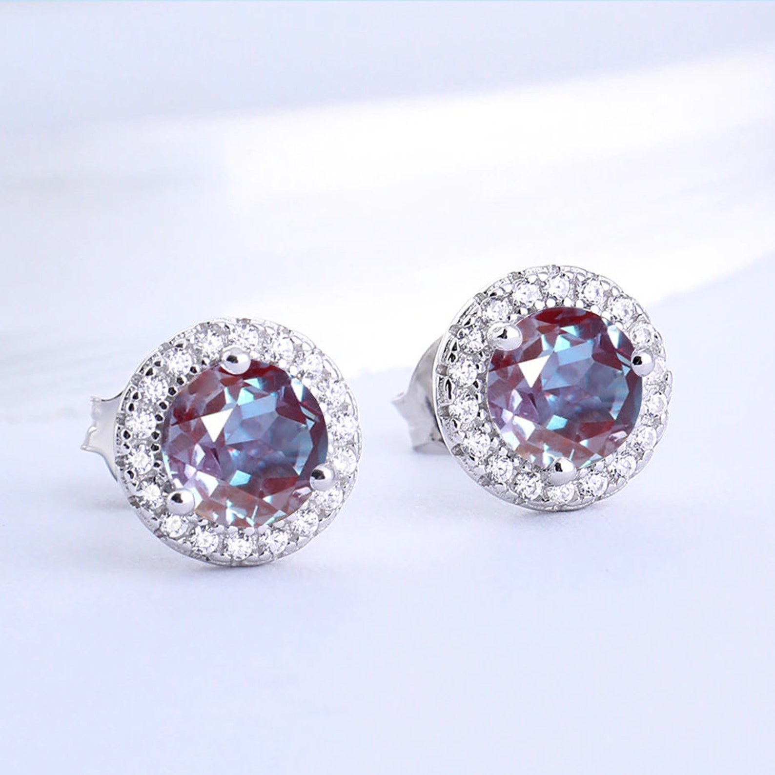 Alexandrite Stud Earring925 Sterling SilverRose Etsy