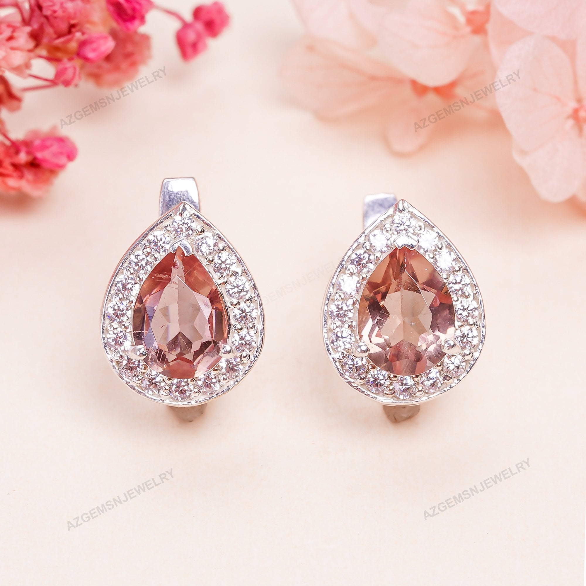 Orecchini Petit Garden in Oro Rosa 18 ct con Diamanti | Pasquale Bruni