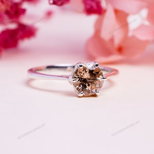 Imperial Topaz Gemstone Ring-Peach Topaz-925 Sterling Silver-Rose Gold-Engagement Ring-Wedding Gift-Anniversary Gift-Promise Ring-For Her