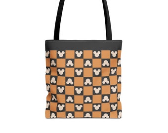 Mickey Mouse Halloween Checkered Bag, Mickey Trick or Treat Bag, Disney Bag, Disneyland Halloween Party Bag, Disney World Halloween Bag