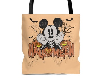 Mickey Mouse Halloween Tote Bag, Disney Trick or Treat Bag, Park Day Tote Bag, Vacation Bag, Halloween Treats Shoulder Bag
