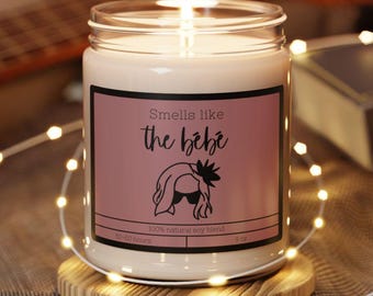 Vela de soja Schitt's Creek, vela The Bebe, regalo para ella, cita de Moira, elementos esenciales para el cuidado personal, velas ecológicas, regalo para baby shower