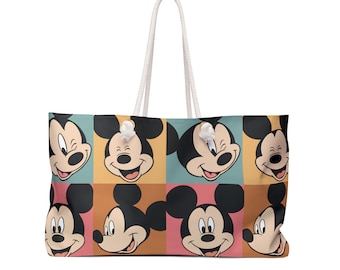Mickey Mouse Weekender Bag, Mickey Faces Bag, Disney Large Beach Bag